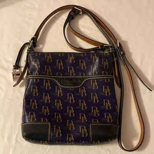 Dooney & Bourke Navy and Brown Crossbody Bag